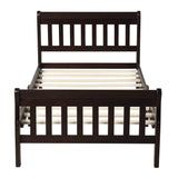 Twin Solid Wood Sleigh Platform Bed Frame With Headboard - Omega Lifestyles