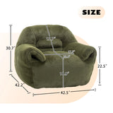 Faux Fur Comfy Bean Bag Chair With Back Support Green - Omega Lifestyles