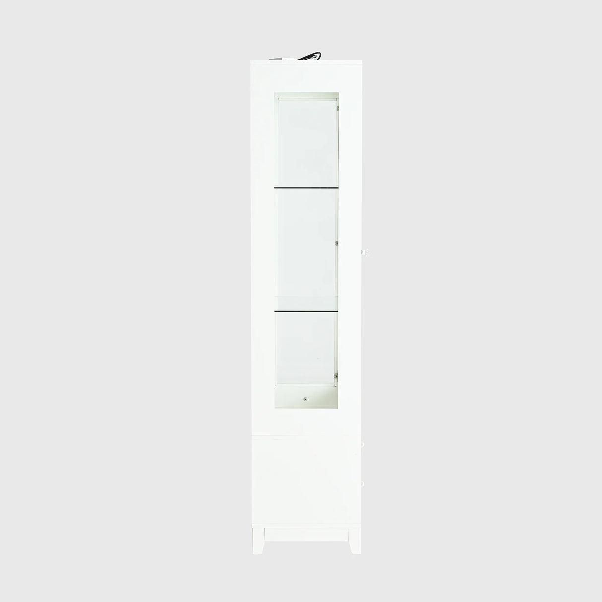 Modern Upholstered Glass Display Cabinet With Adjustable LED Light - Omega Lifestyles