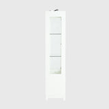 Modern Upholstered Glass Display Cabinet With Adjustable LED Light - Omega Lifestyles