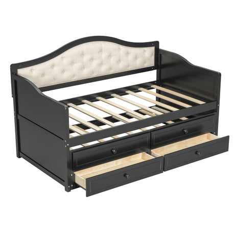 Twin Daybed With Pull-Out Trundle And Storage Drawers - Omega Lifestyles
