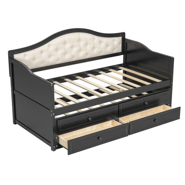 Twin Daybed With Pull-Out Trundle And Storage Drawers - Omega Lifestyles