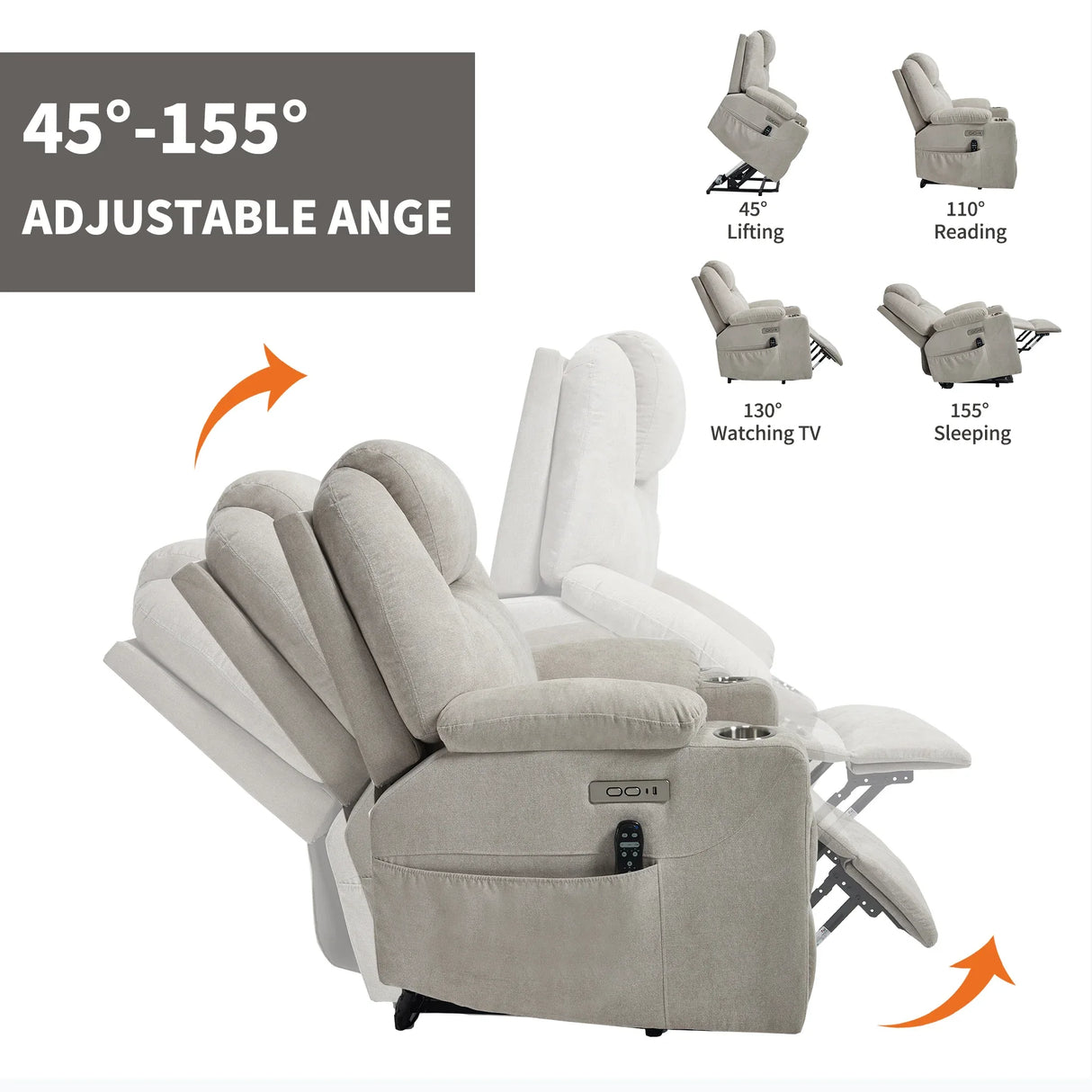 Power Lift Recliner Chair With Massage Lumbar Heat - Omega Lifestyles