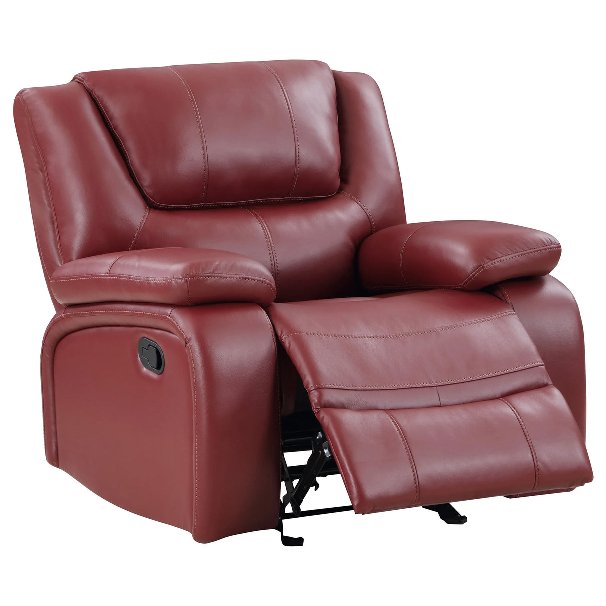 Red Upholstered Extra-Wide Glider Recliner Chair - Omega Lifestyles