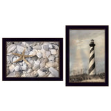 2-Piece Cape Hatteras Lighthouse Sea Shells Wall Art Set - Omega Lifestyles