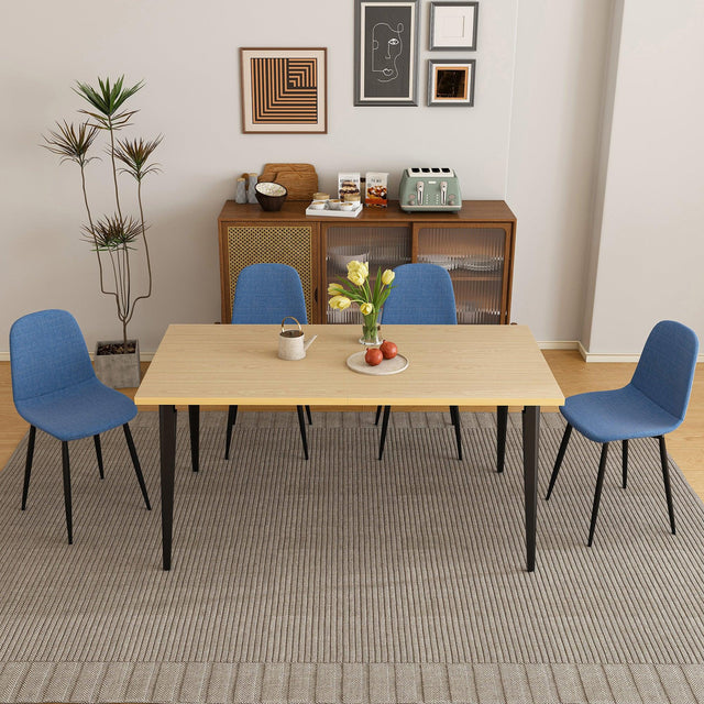Farmhouse Industrial Dining Table With 4 Chairs - Omega Lifestyles