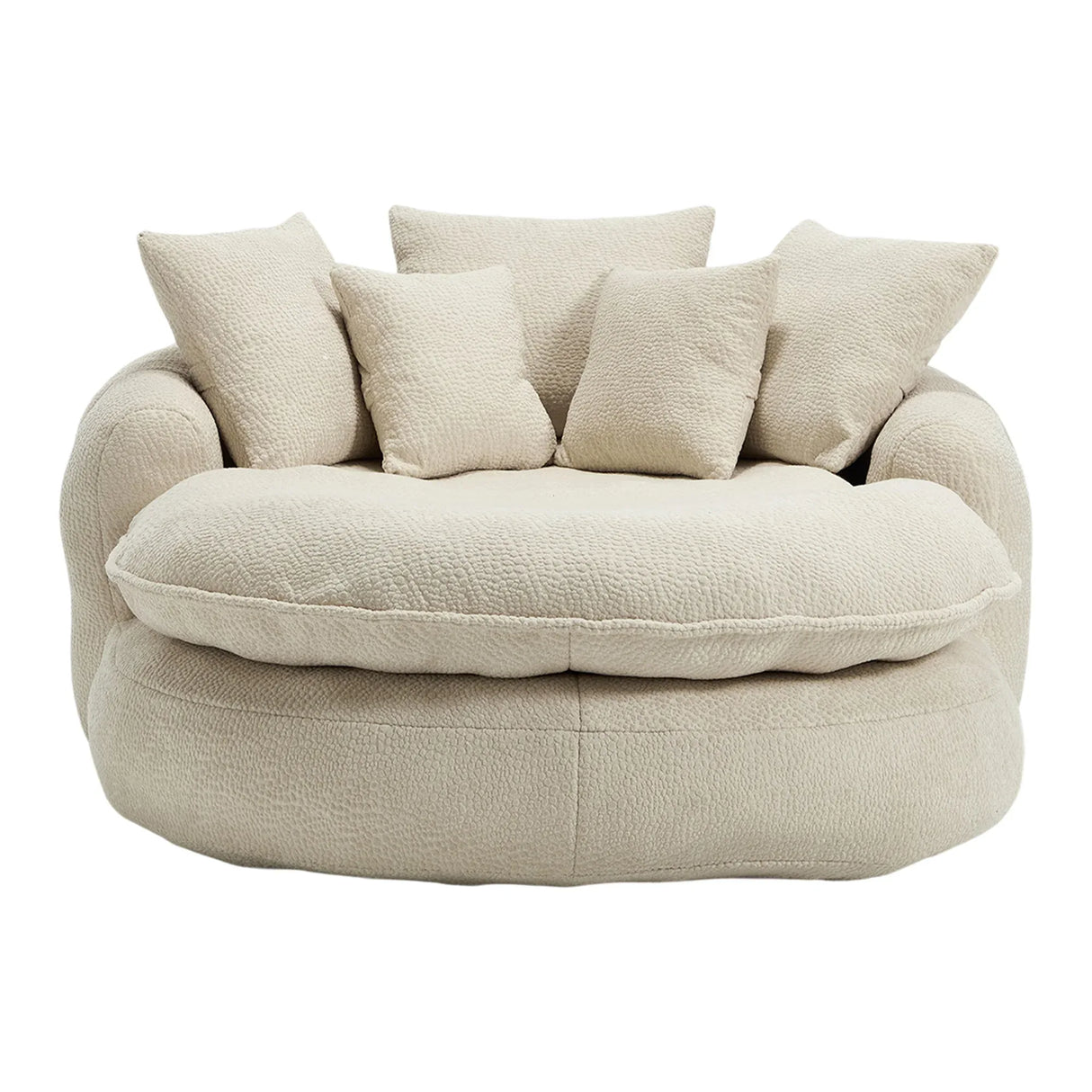 Oversized Chenille Memory Foam Bean Bag Sofa With Pillows - Omega Lifestyles