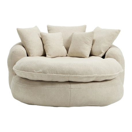 Oversized Chenille Memory Foam Bean Bag Sofa With Pillows - Omega Lifestyles