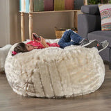 White Faux Fur 3-Foot Cozy Bean Bag Chair - Omega Lifestyles