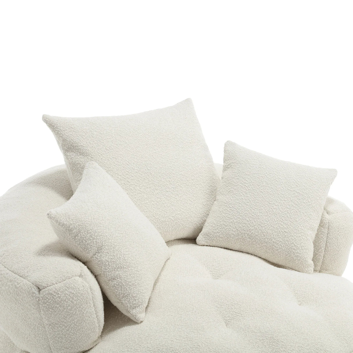 Modern Circular Chenille Fabric Sleeper Chair With Pillows - Omega Lifestyles