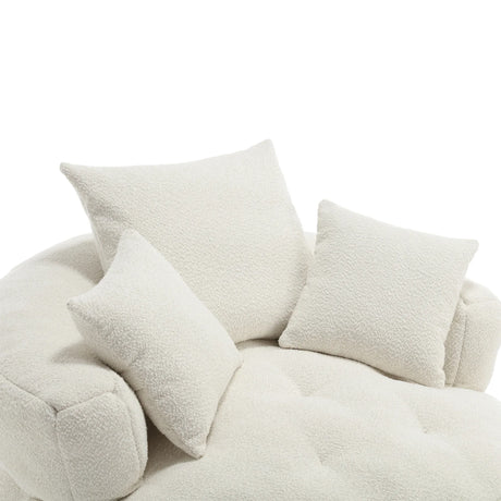 Modern Circular Chenille Fabric Sleeper Chair With Pillows - Omega Lifestyles