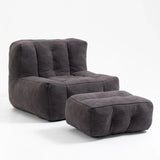 Velvet Memory Foam Bean Bag Chair With Ottoman - Omega Lifestyles