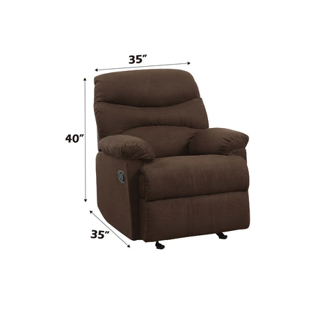 Chocolate Microfiber Motion Glider Recliner With Reclining Function - Omega Lifestyles