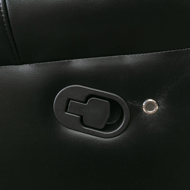 Manual Recliner Chair Faux Leather With Storage Cup Holders LED - Omega Lifestyles