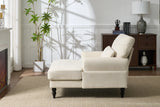 Modern White Upholstered Wood Chaise Lounge Recliner Chair - Omega Lifestyles