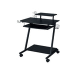 Black Metal Synthetic Wood Rectangular Gaming Desk - Omega Lifestyles