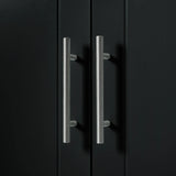 Fluted Rubber Wood Kitchen Island With Trash Can Cabinet - Omega Lifestyles