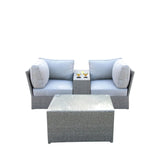 2-Person Weather Resistant Grey Mix Wicker Seating Set - Omega Lifestyles