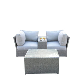 2-Person Weather Resistant Grey Mix Wicker Seating Set - Omega Lifestyles