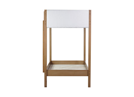 Twin Over Twin Rubber Wood Teddy Fleece Upholstered Bunk Bed - Omega Lifestyles