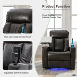 Electric Power Recliner Chair With Storage Cupholders Tray - Omega Lifestyles
