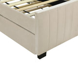 Twin Velvet Upholstered Platform Bed With Trundle - Omega Lifestyles