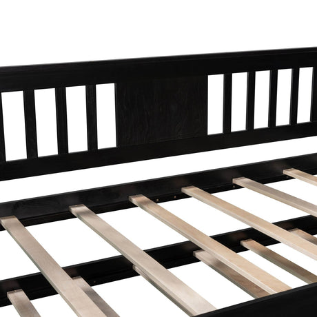 Twin Solid Wood Daybed With Trundle Espresso - Omega Lifestyles