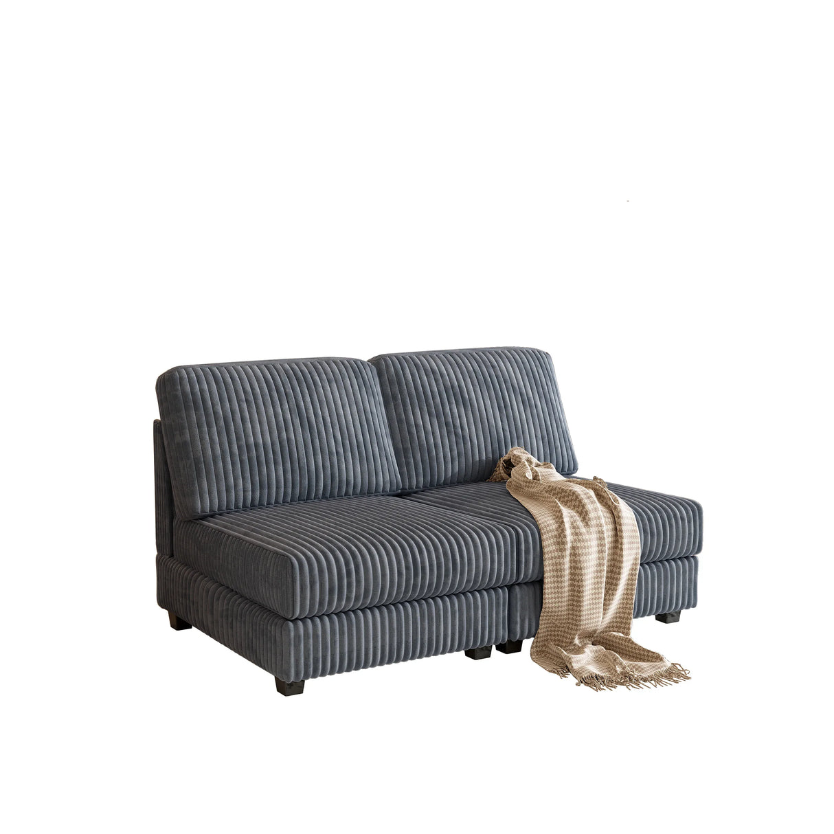 Double-Seater Corduroy Fabric Wood Frame Sofa - Omega Lifestyles