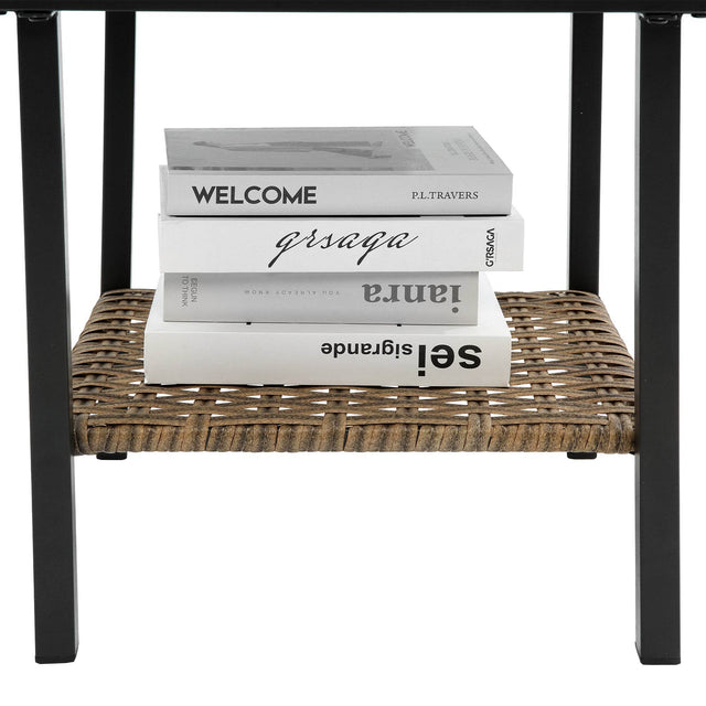 3-Piece Outdoor Rocking Rattan Chair Set With Table - Omega Lifestyles