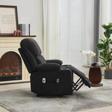 Medium-Firm Corduroy Remote-Controlled Heating Massage Recliner - Omega Lifestyles