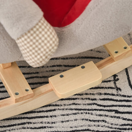 Kids Plush Wood Ride-On Rocking Horse With Lullaby - Omega Lifestyles