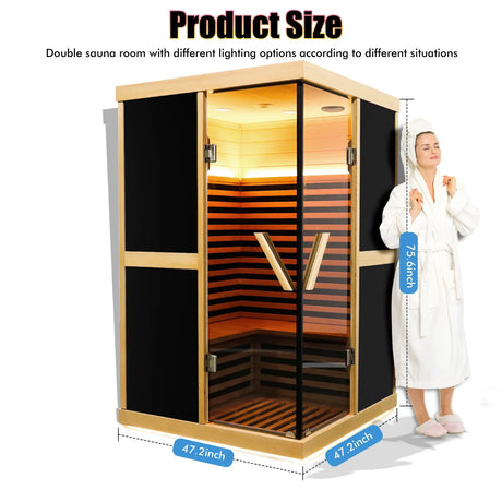 Double Person V-Shaped Far Infrared Sauna Room - Omega Lifestyles