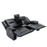 2-Seater Manual Recliner Chair With LED Light Strip - Omega Lifestyles