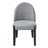 Set of 2 Contemporary Gray Fabric Espresso Dining Chairs - Omega Lifestyles