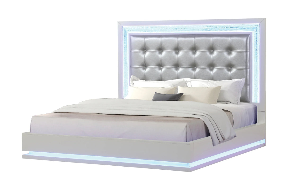 Queen Size Contemporary Wood LED Bed Frame - Omega Lifestyles