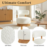 Modern Farmhouse Beige Bouclé Upholstered Accent Chair - Omega Lifestyles