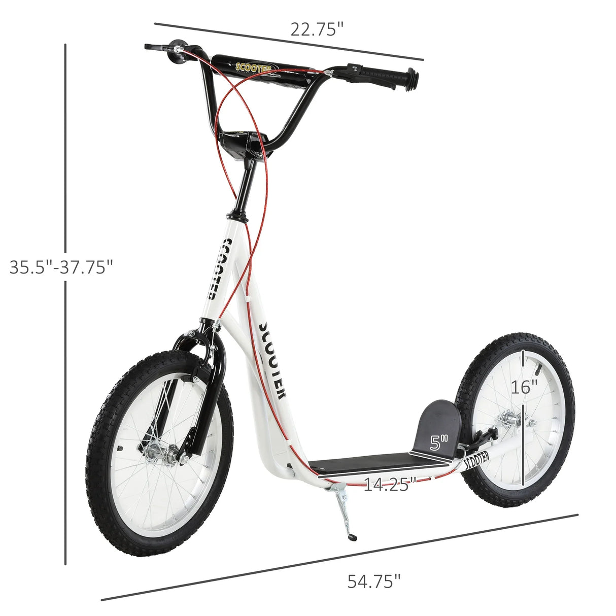 Youth Adjustable Handlebar Kick Scooter With Dual Brakes - Omega Lifestyles
