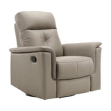 Latte Genuine Leather Swivel Glider Reclining Chair - Omega Lifestyles