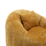 Chenille Memory Foam Pumpkin Shape Lounge Chair With Ottoman - Omega Lifestyles