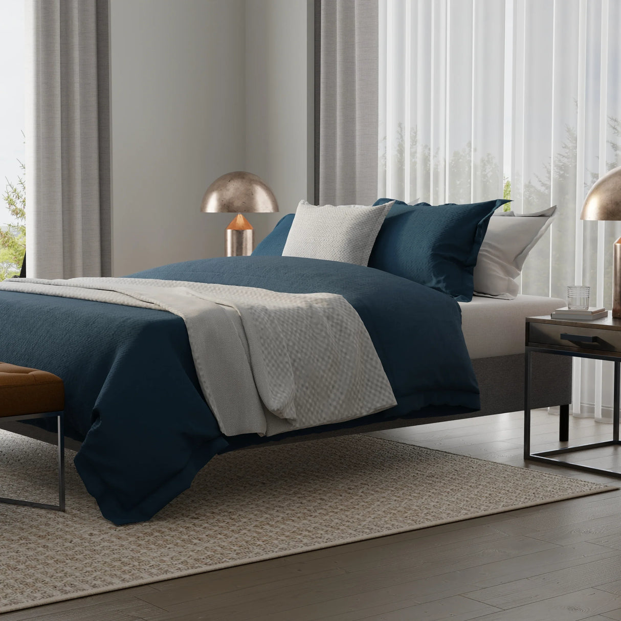 California King Knock Down Fabric Metal Mattress Foundation - Omega Lifestyles