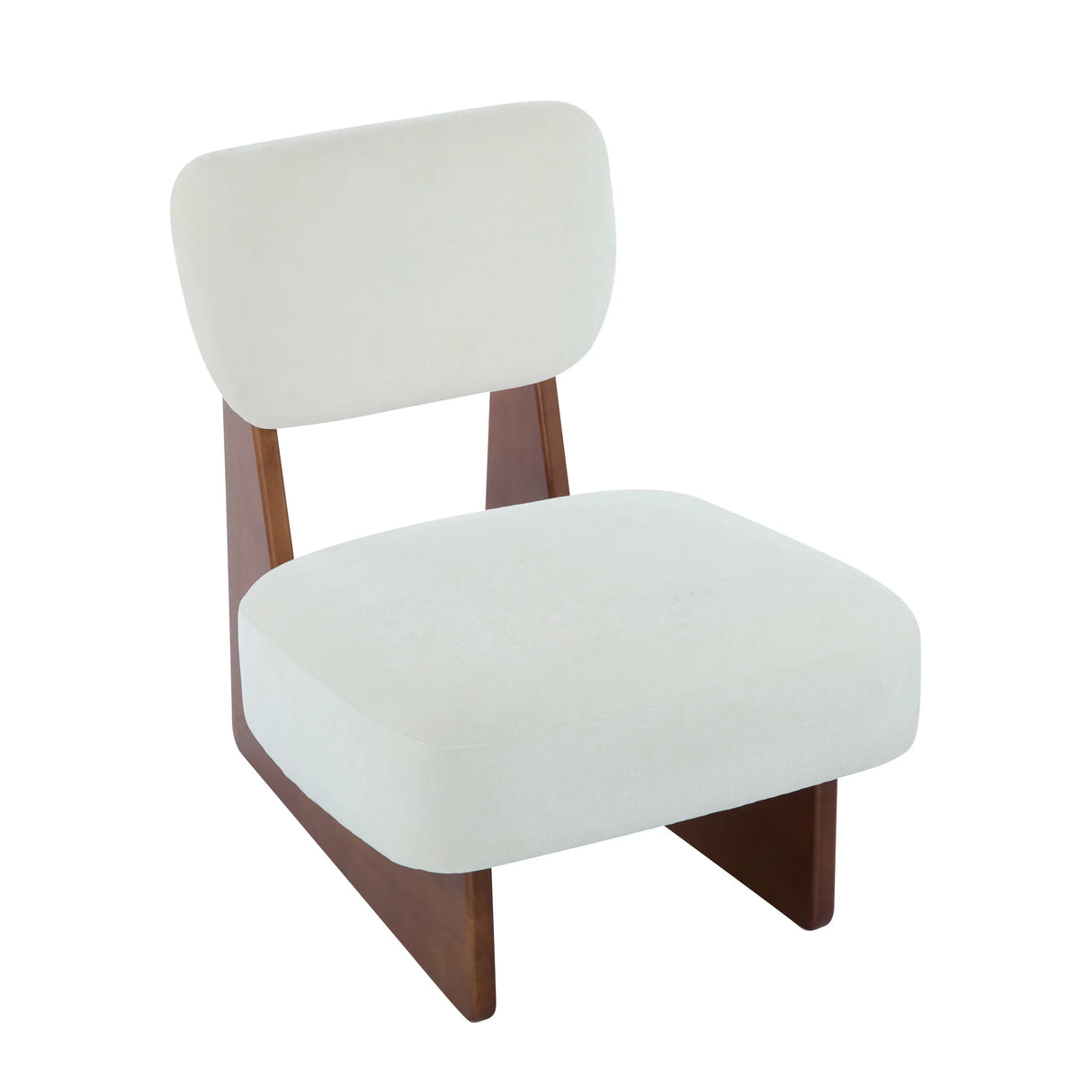 Set of 2 Modern Beige Polyester Upholstered Lounge Chairs - Omega Lifestyles