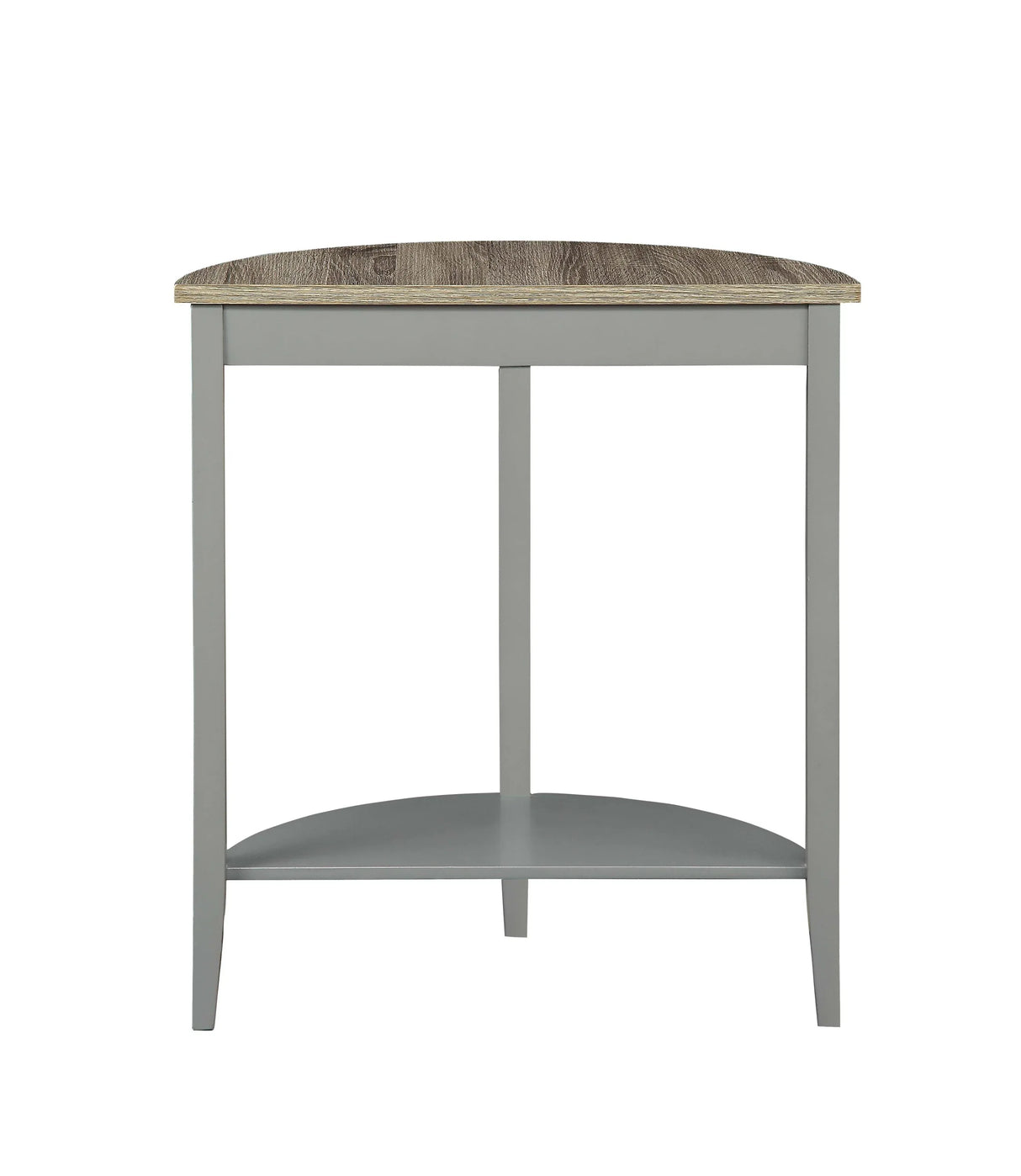 Natural Oak Gray Finish Half-Moon Console Table - Omega Lifestyles