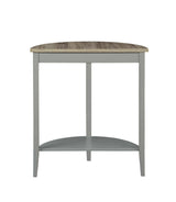 Natural Oak Gray Finish Half-Moon Console Table - Omega Lifestyles