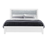 Full 5-Piece Contemporary White Bedroom Set With Lighting