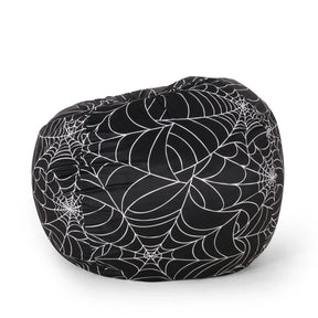 Halloween Spiderweb 3-Foot Foam Filled Fabric Bean Bag Chair - Omega Lifestyles
