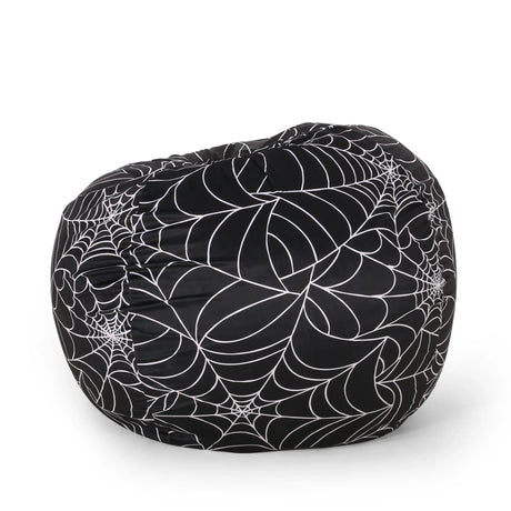 Halloween Spiderweb 3-Foot Foam Filled Fabric Bean Bag Chair - Omega Lifestyles