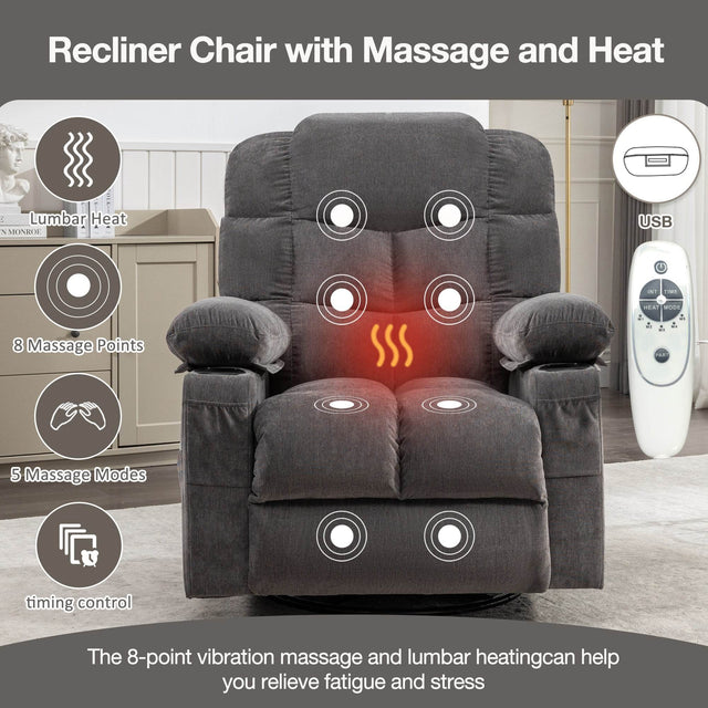 Soft Rocking Massage Recliner Chair With Heating - Omega Lifestyles