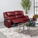 Red Upholstered Motion Reclining Loveseat - Omega Lifestyles