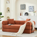 Corduroy Folding Sofa Bed With Foam Mattress And Pillows - Omega Lifestyles
