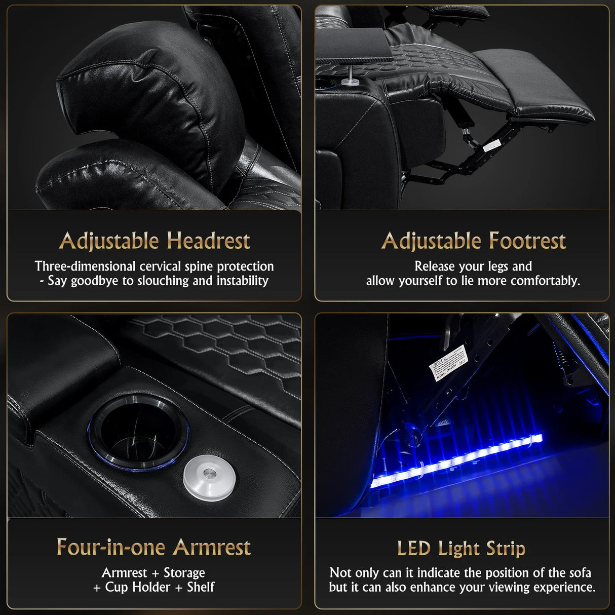 Ultra-Plush Top-Grain Nappa Leather Power Recliner - Omega Lifestyles